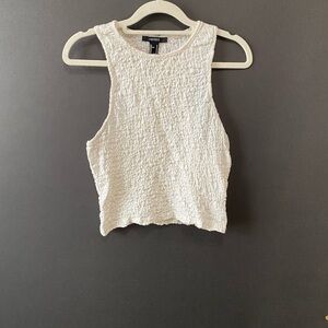 Forever 21 Cream Textured Tank Top Size Medium